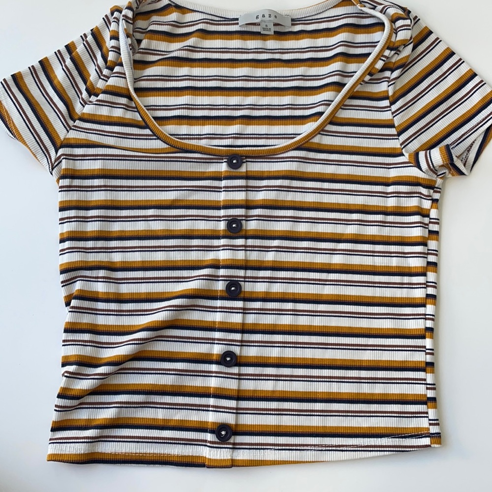 Stripped Cropped Shirt